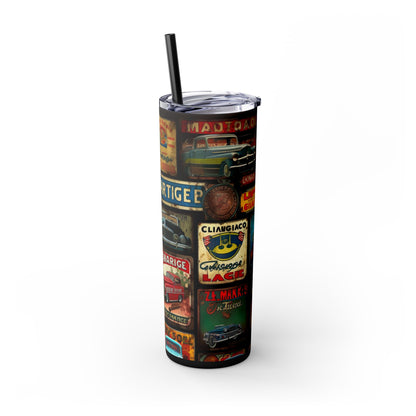 Copy of Retro car Skinny Tumbler with Straw, 20oz