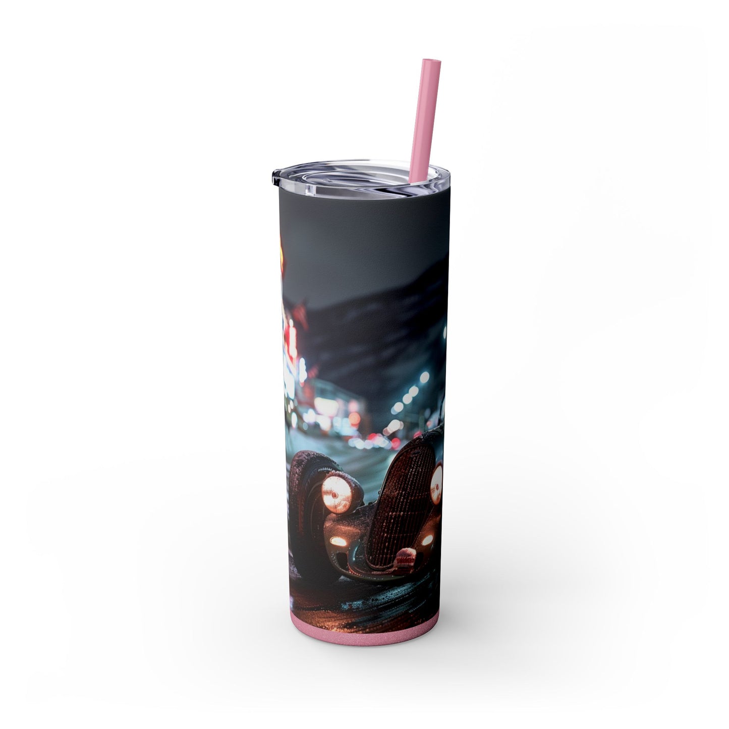 Retro hot rod car Skinny Tumbler with Straw, 20oz