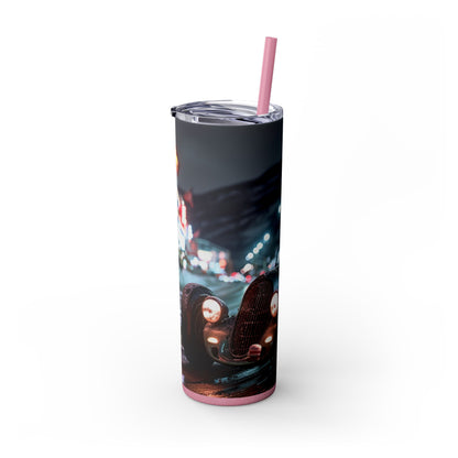 Retro hot rod car Skinny Tumbler with Straw, 20oz