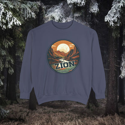 zion national park ,Unisex Garment-Dyed Sweatshirt