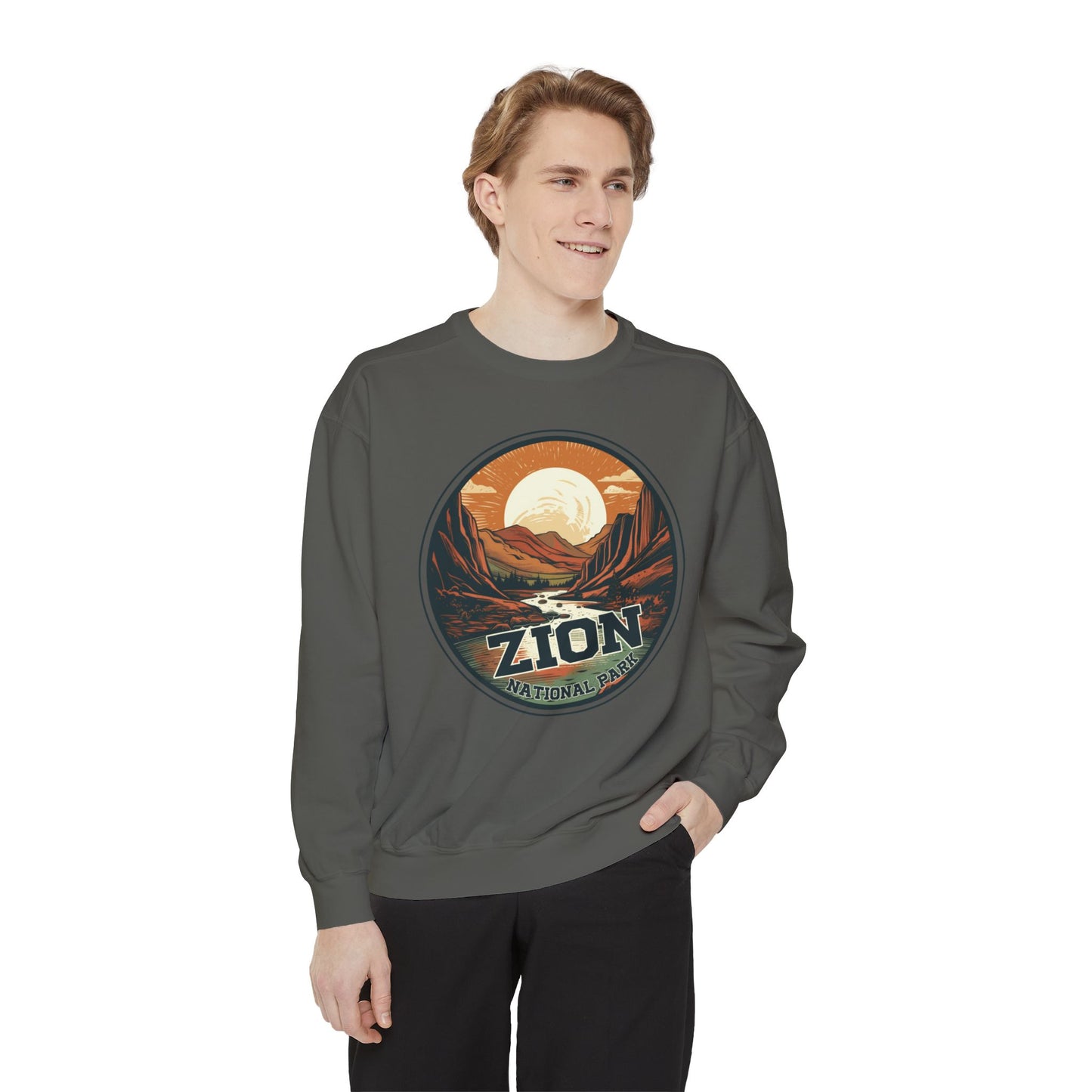 zion national park ,Unisex Garment-Dyed Sweatshirt