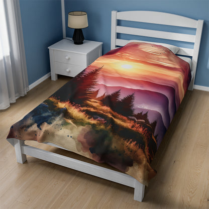 Sunset Velveteen Plush Blanket