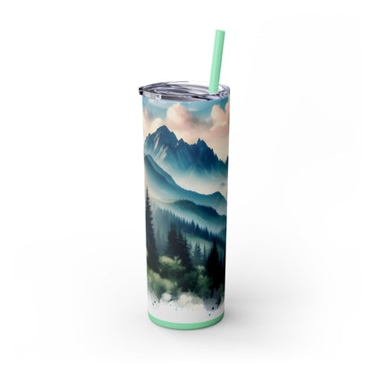 Mountain Skinny Tumbler with Straw, 20oz