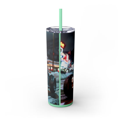 Retro hot rod car Skinny Tumbler with Straw, 20oz