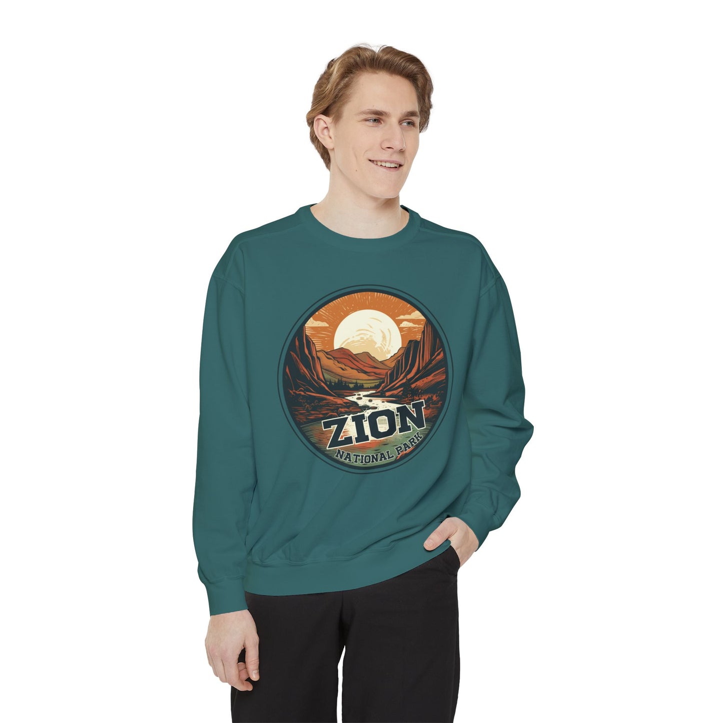 zion national park ,Unisex Garment-Dyed Sweatshirt