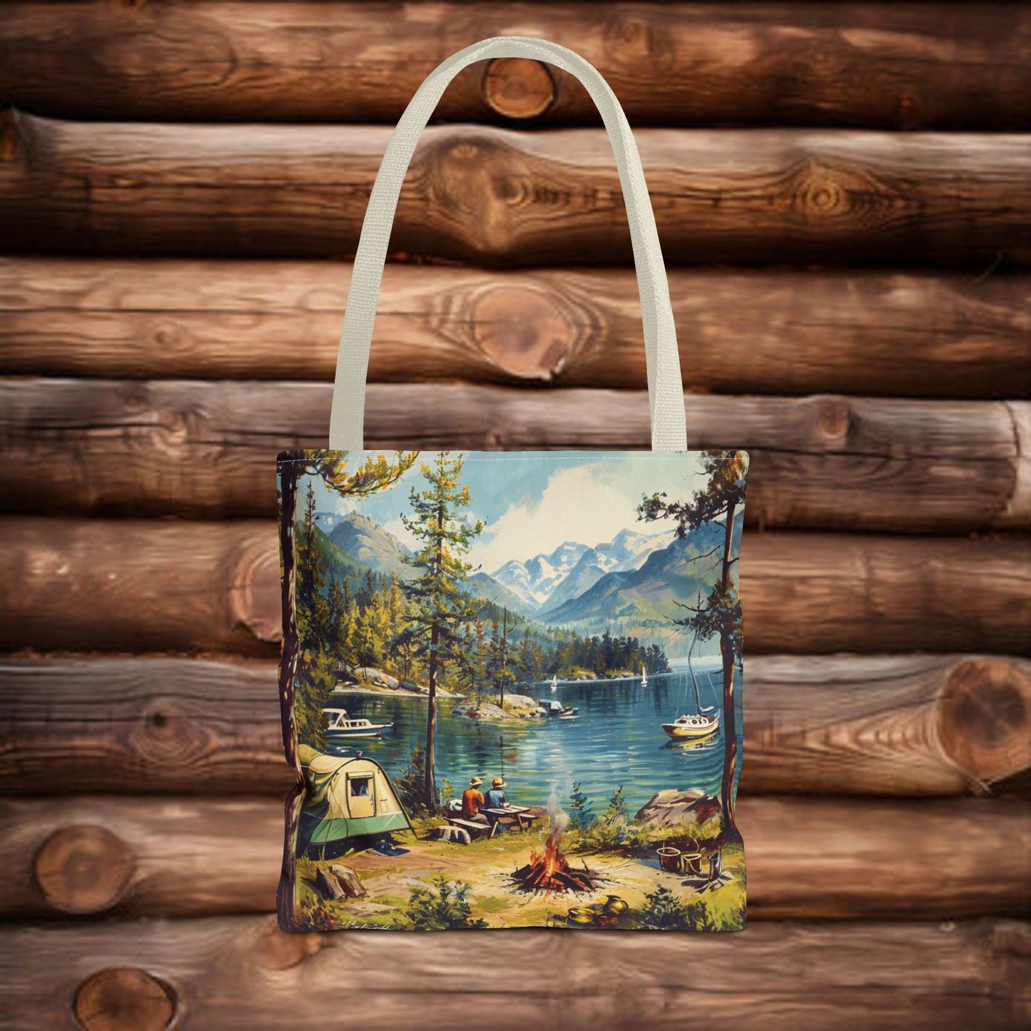 Retro camping USA Tote Bag (AOP)