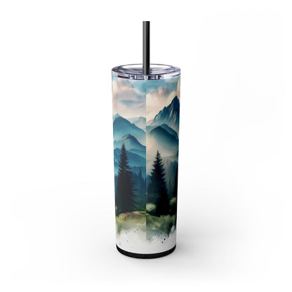 Mountain Skinny Tumbler with Straw, 20oz