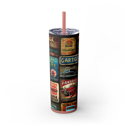 Copy of Retro car Skinny Tumbler with Straw, 20oz