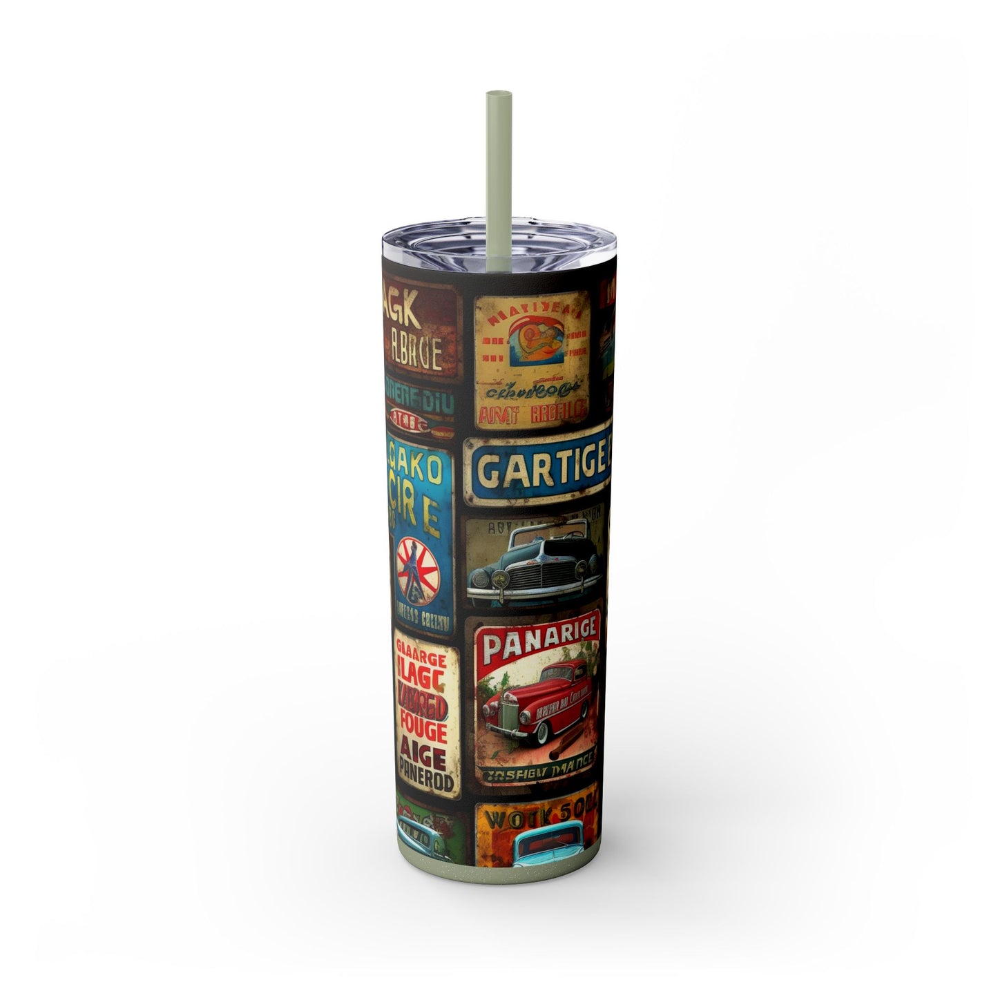 Copy of Retro car Skinny Tumbler with Straw, 20oz