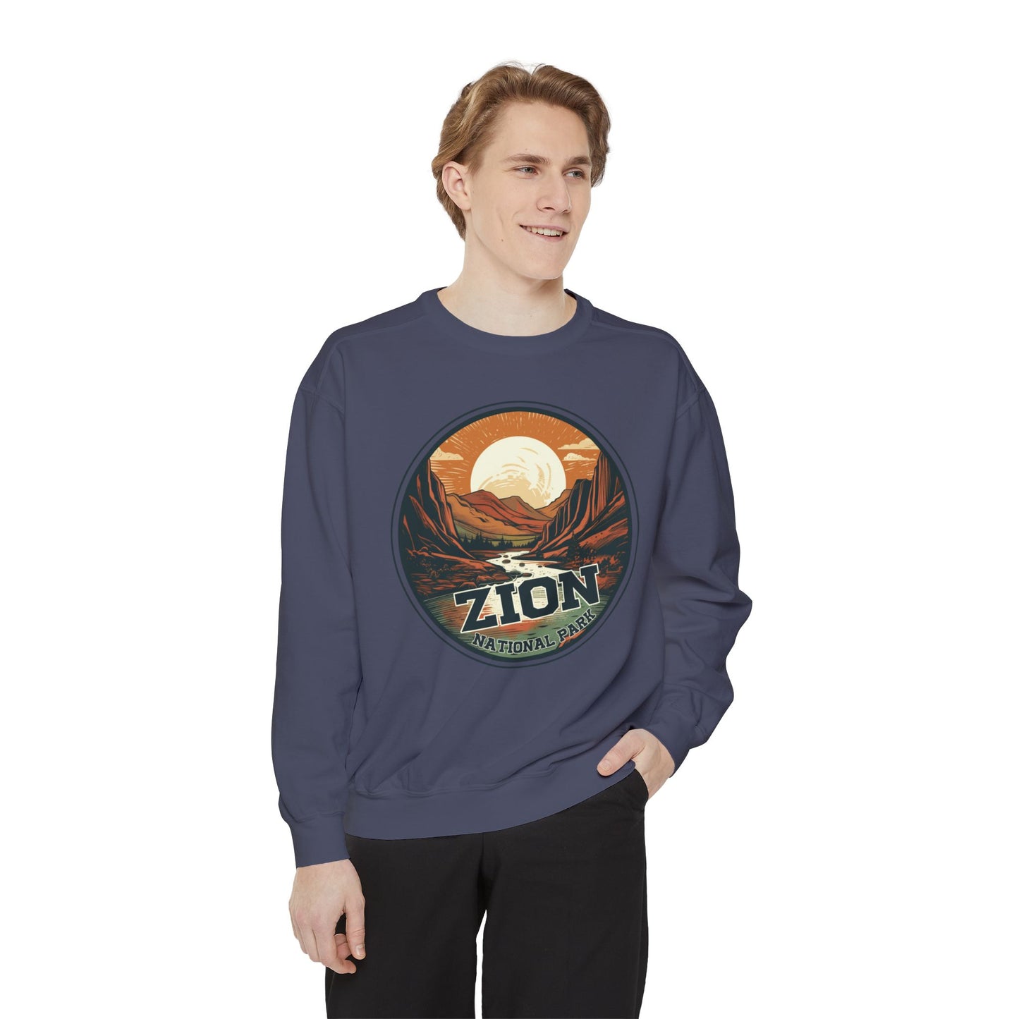 zion national park ,Unisex Garment-Dyed Sweatshirt