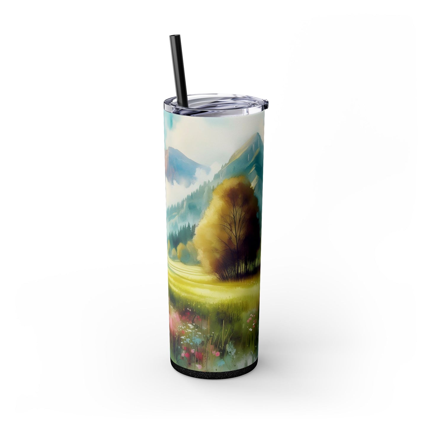 Spring mountain  Tumbler with Straw, 20oz