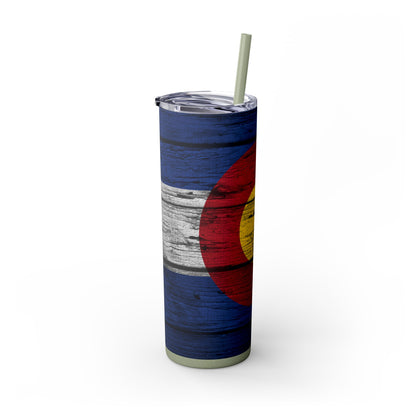 Colorado Skinny Tumbler with Straw, 20oz