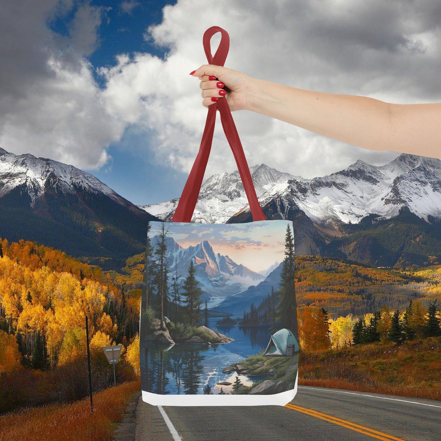 Lake camping USA Tote Bag (AOP)