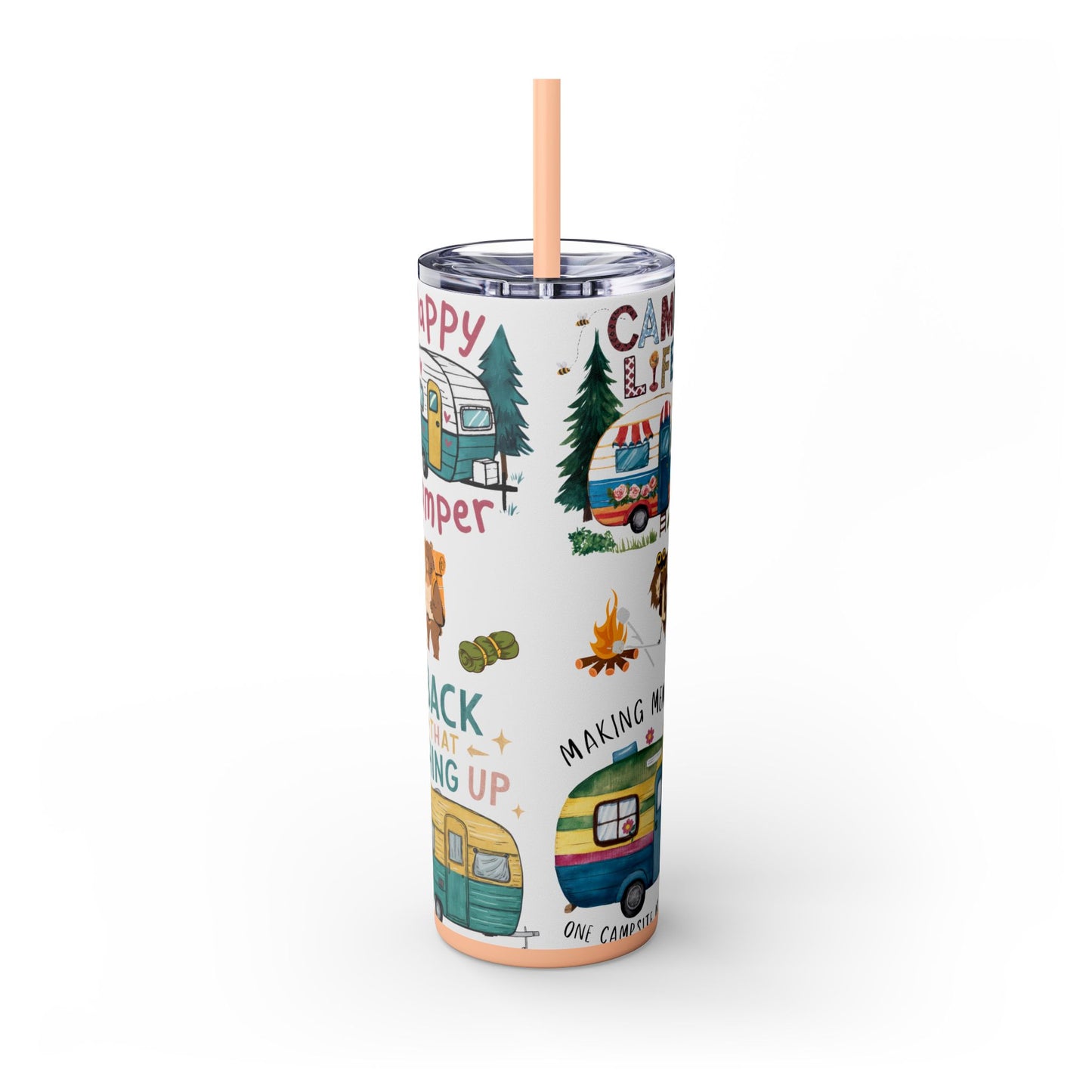 Camp life Tumbler with Straw, 20oz