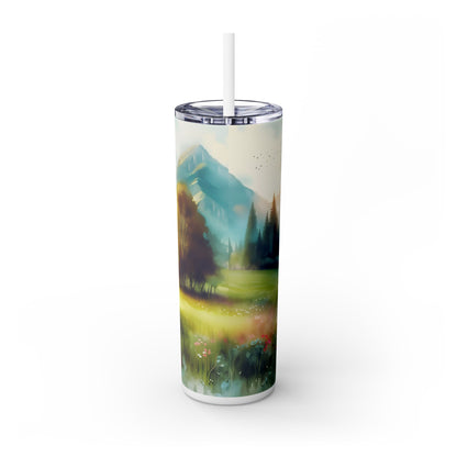 Spring mountain  Tumbler with Straw, 20oz