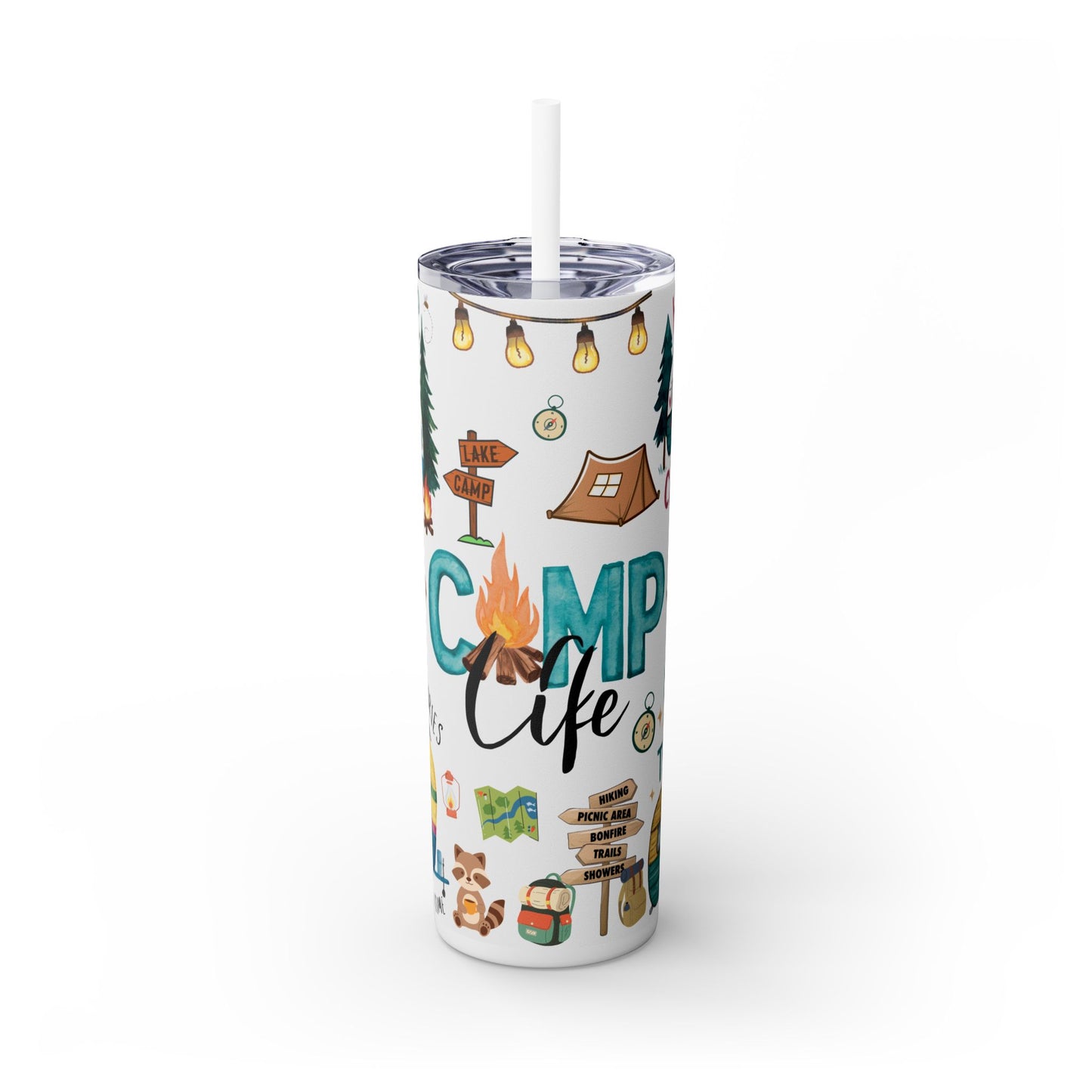 Camp life Tumbler with Straw, 20oz