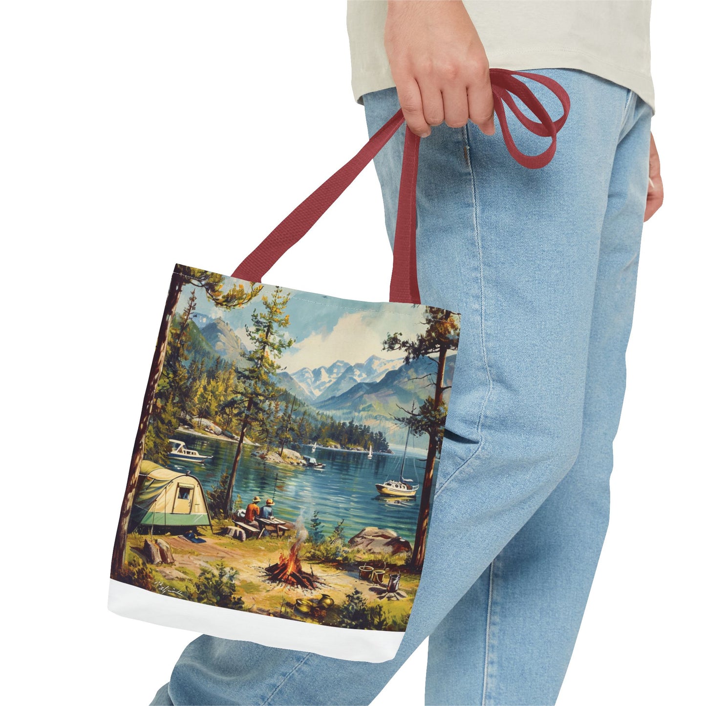 Retro camping USA Tote Bag (AOP)