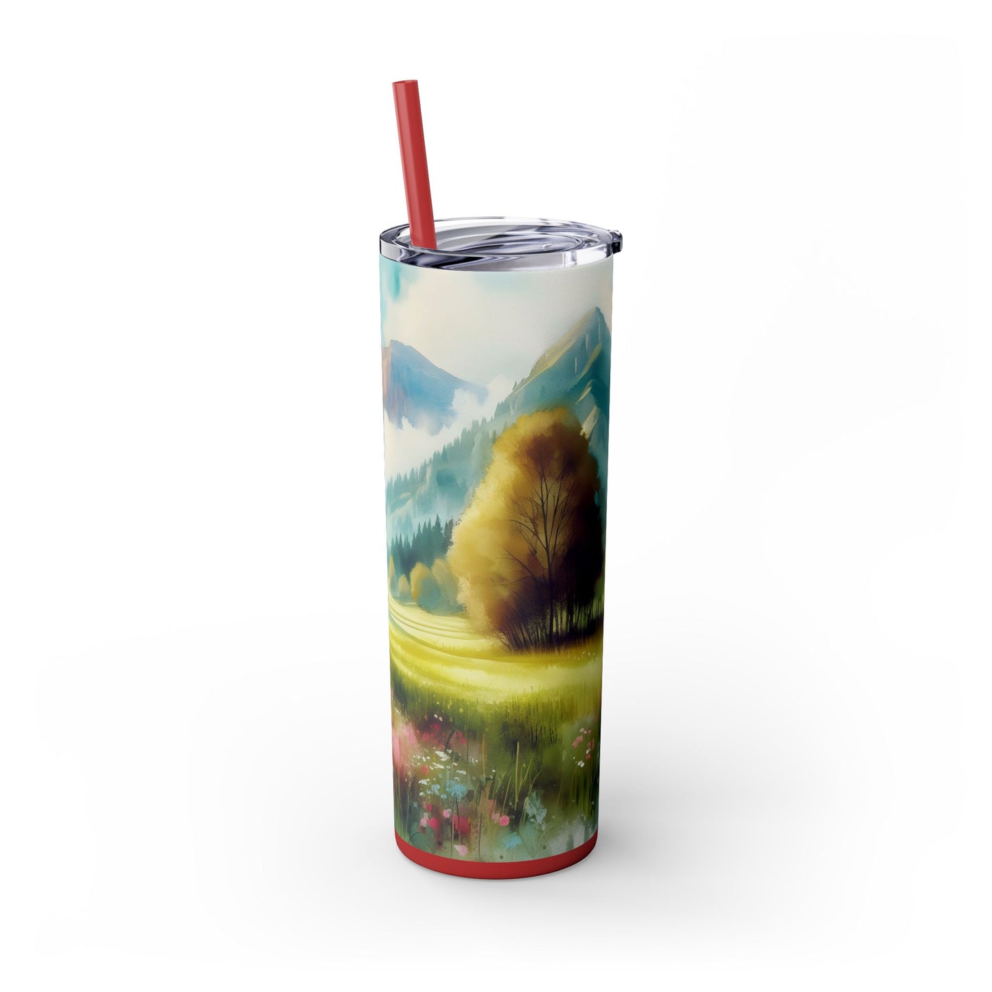 Spring mountain  Tumbler with Straw, 20oz