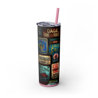 Copy of Retro car Skinny Tumbler with Straw, 20oz