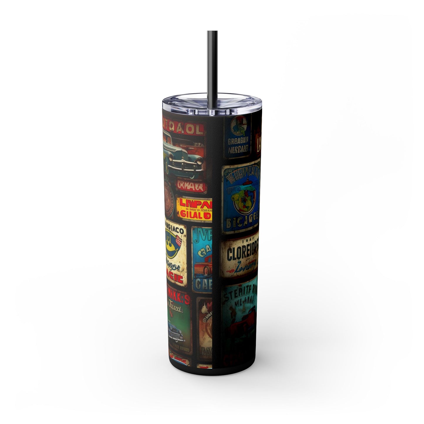 Copy of Retro car Skinny Tumbler with Straw, 20oz