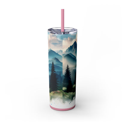 Mountain Skinny Tumbler with Straw, 20oz