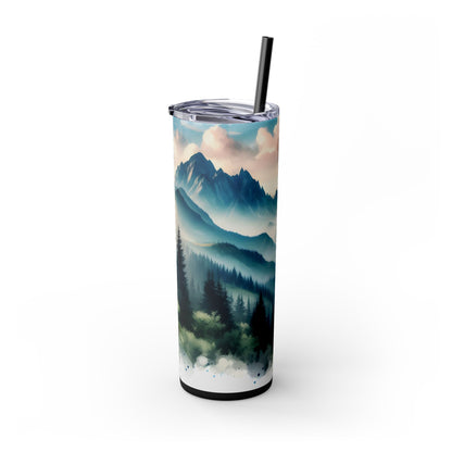 Mountain Skinny Tumbler with Straw, 20oz