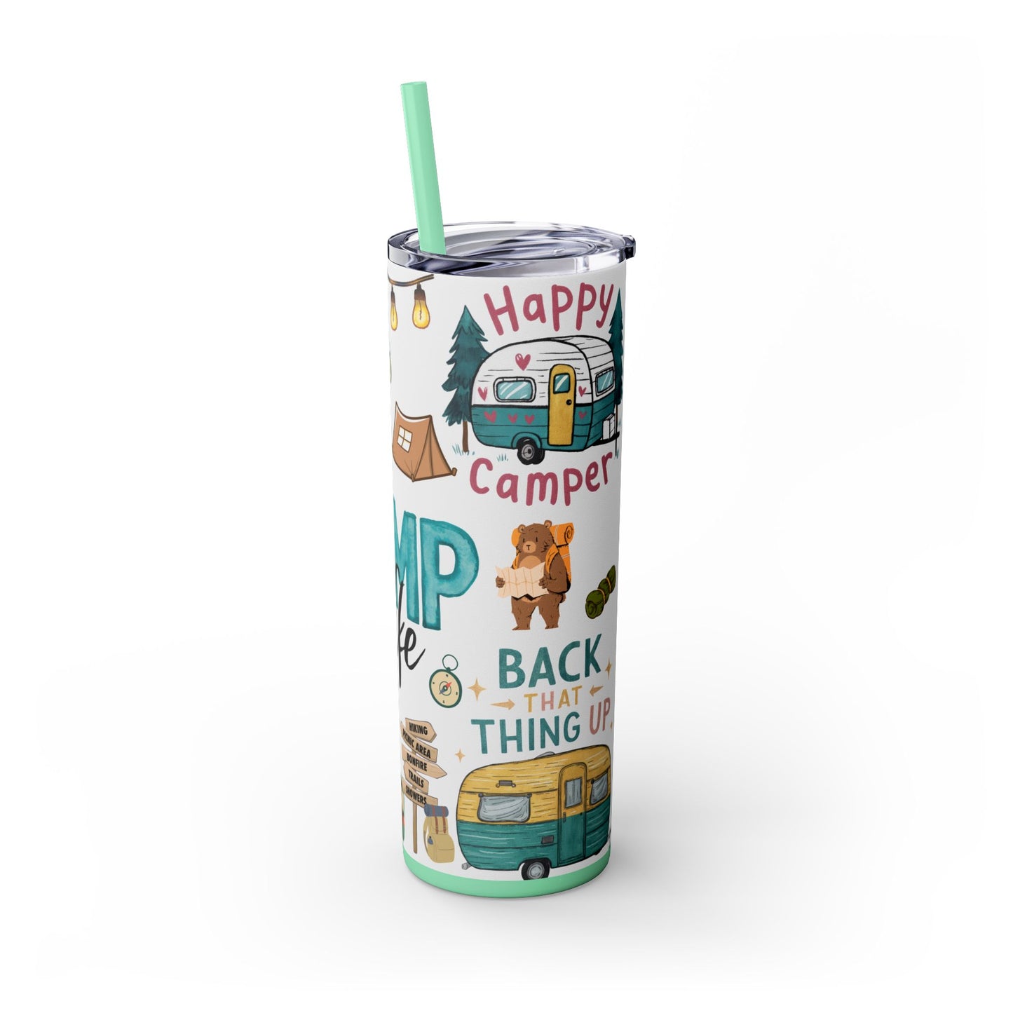 Camp life Tumbler with Straw, 20oz