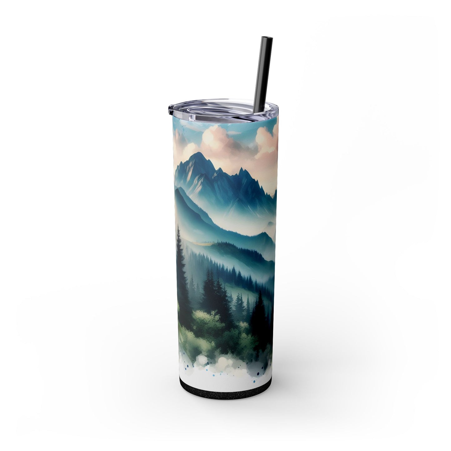 Mountain Skinny Tumbler with Straw, 20oz