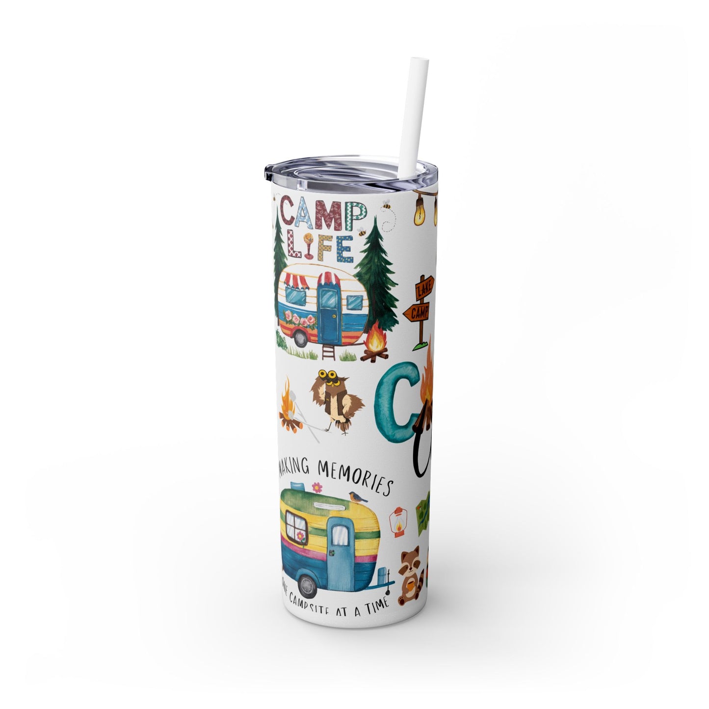 Camp life Tumbler with Straw, 20oz