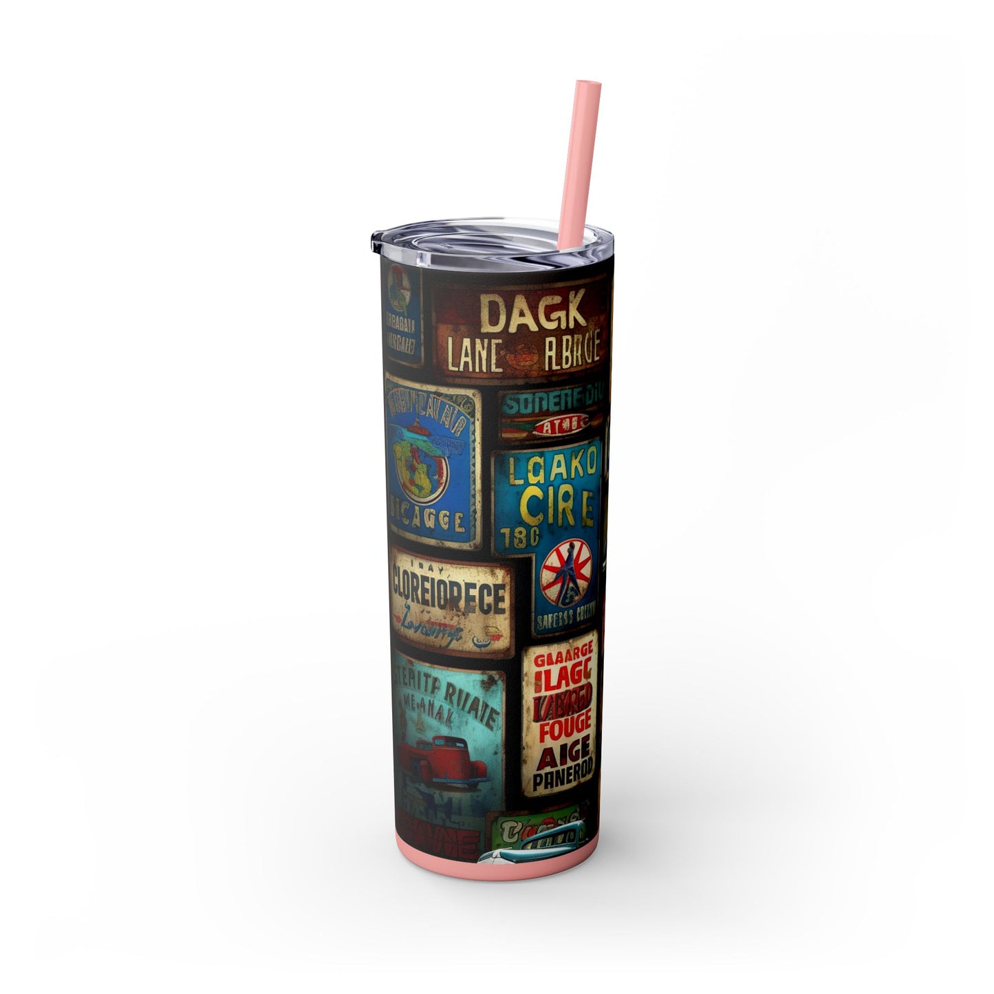 Copy of Retro car Skinny Tumbler with Straw, 20oz