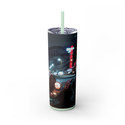 Retro hot rod car Skinny Tumbler with Straw, 20oz