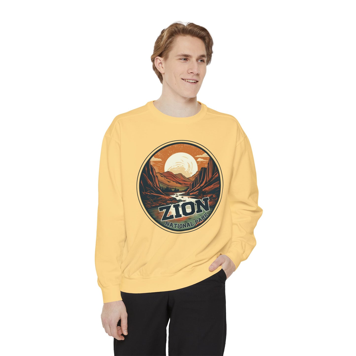 zion national park ,Unisex Garment-Dyed Sweatshirt