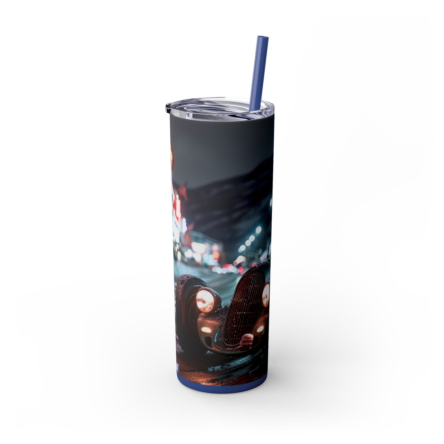 Retro hot rod car Skinny Tumbler with Straw, 20oz