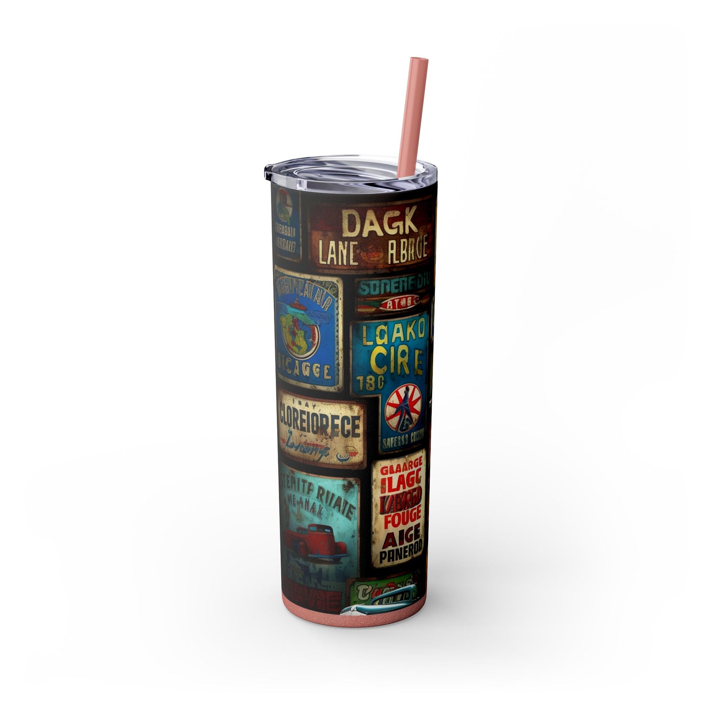 Copy of Retro car Skinny Tumbler with Straw, 20oz