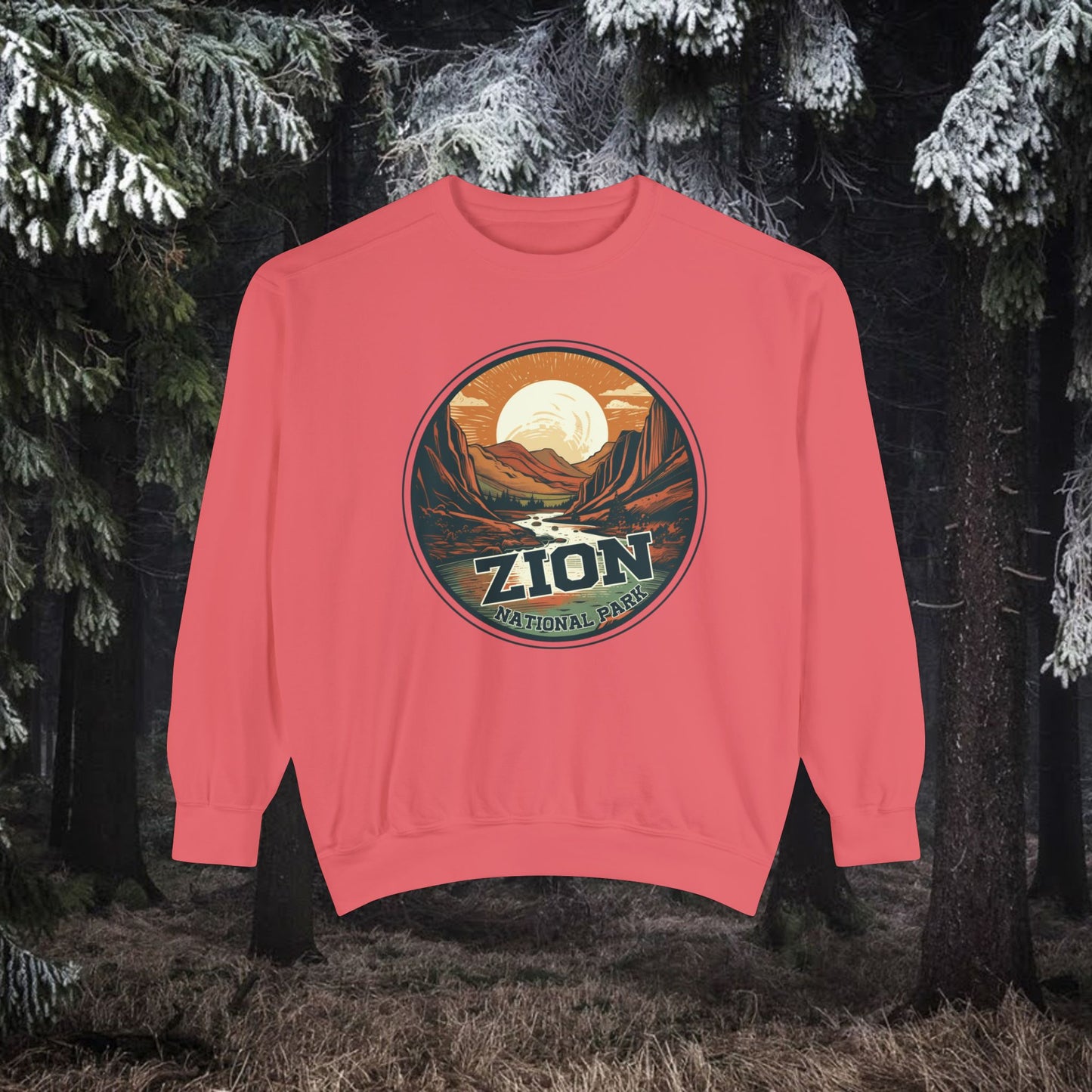 zion national park ,Unisex Garment-Dyed Sweatshirt