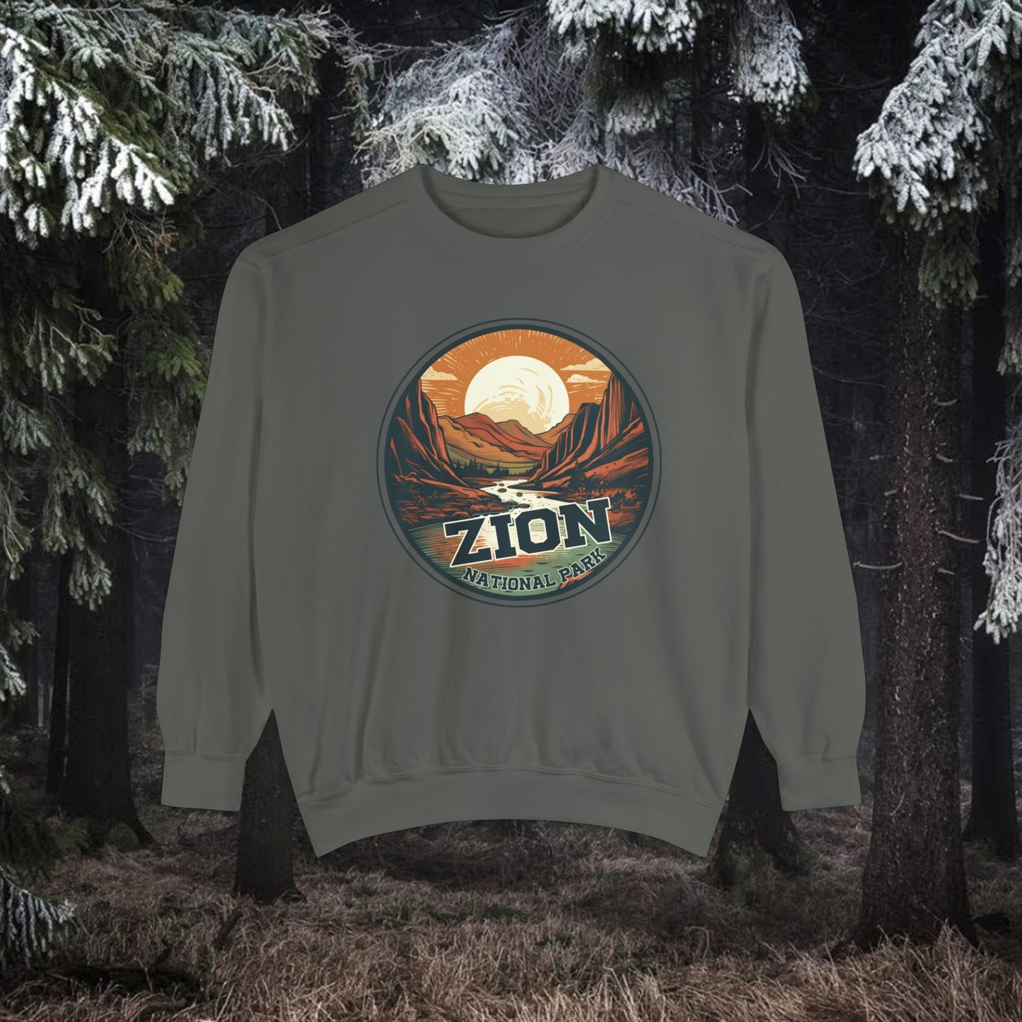 zion national park ,Unisex Garment-Dyed Sweatshirt