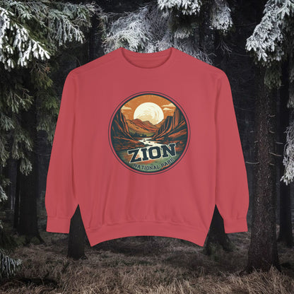 zion national park ,Unisex Garment-Dyed Sweatshirt