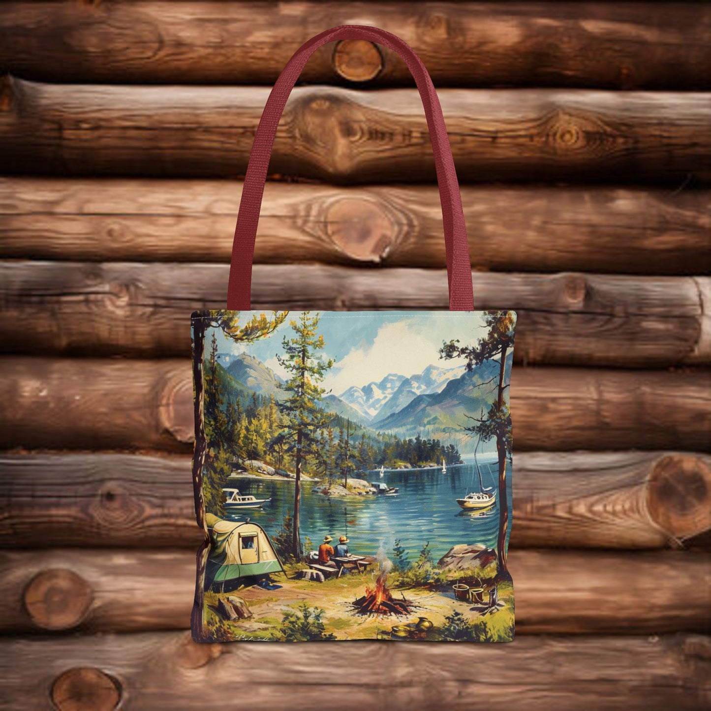 Retro camping USA Tote Bag (AOP)