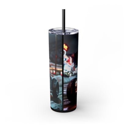 Retro hot rod car Skinny Tumbler with Straw, 20oz