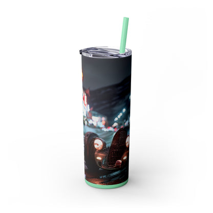 Retro hot rod car Skinny Tumbler with Straw, 20oz