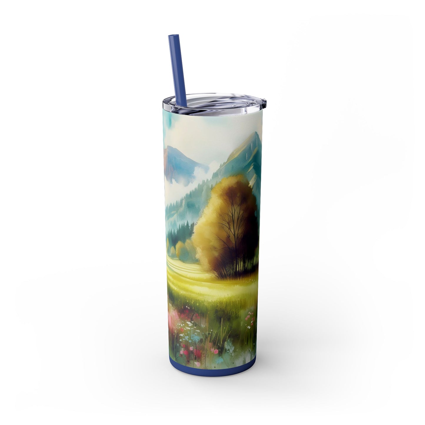 Spring mountain  Tumbler with Straw, 20oz