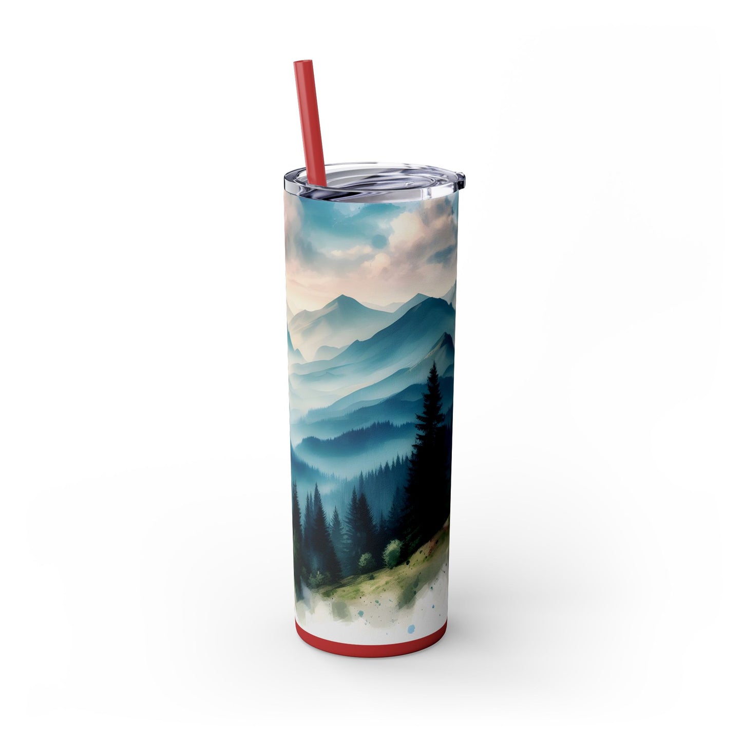 Mountain Skinny Tumbler with Straw, 20oz