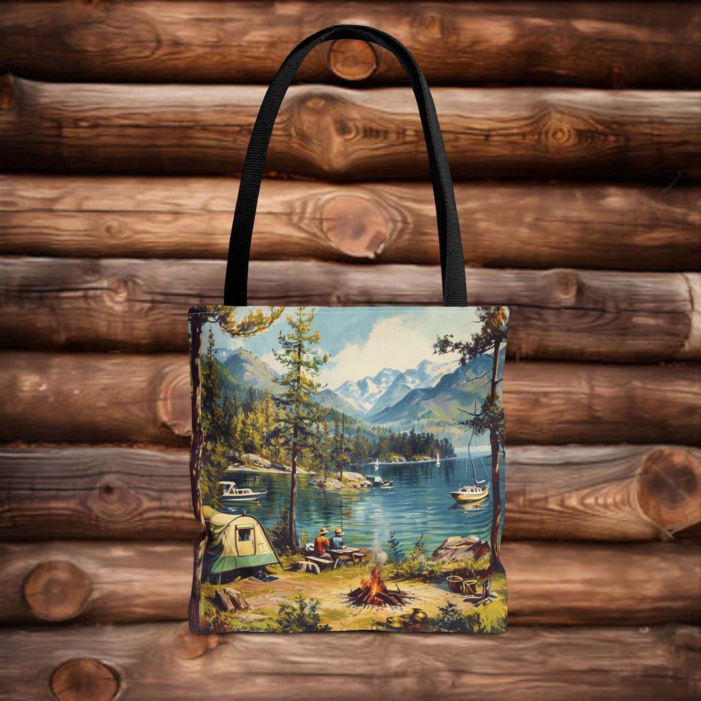 Retro camping USA Tote Bag (AOP)