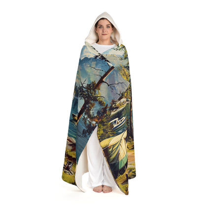 Camping Hooded Sherpa Fleece Blanket