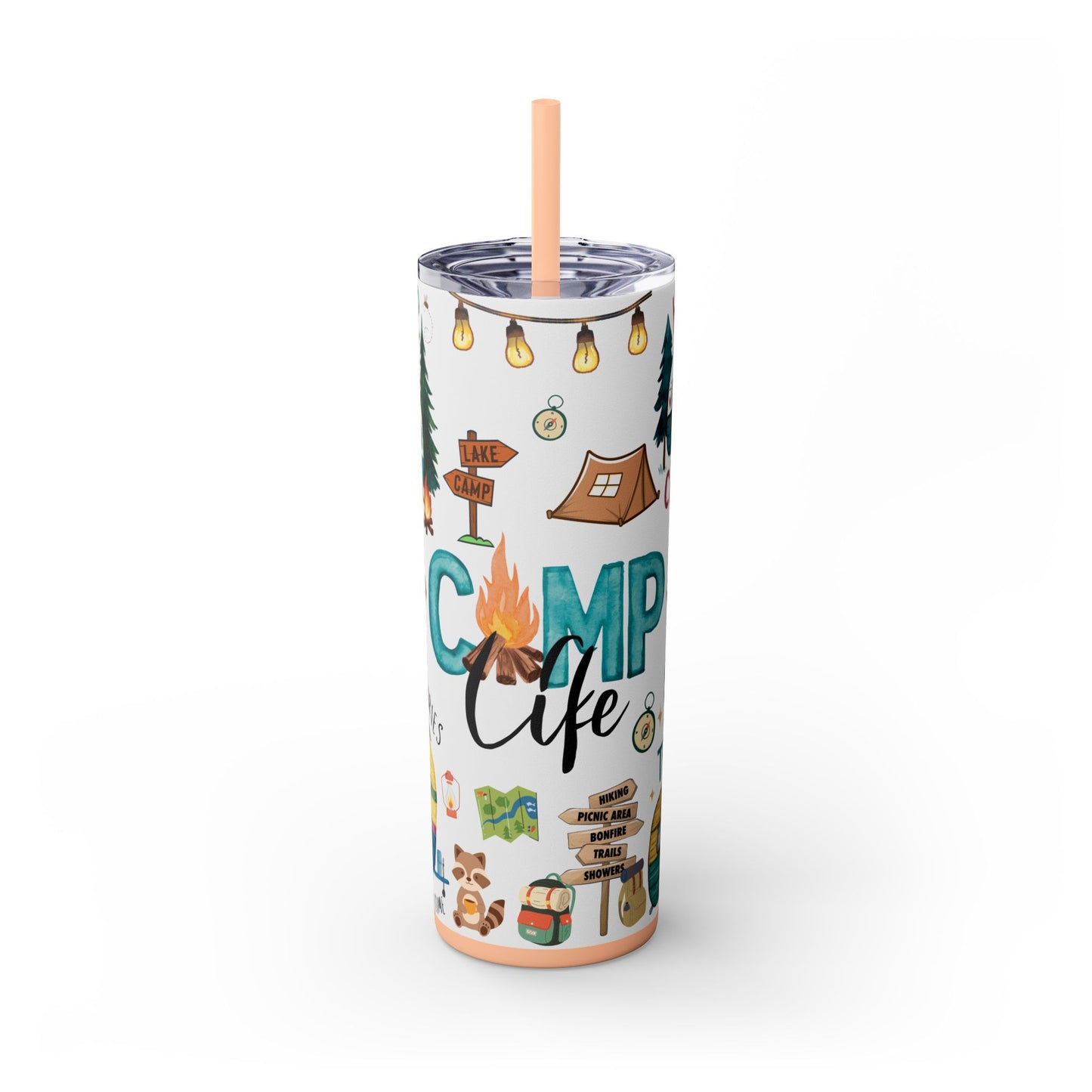 Camp life Tumbler with Straw, 20oz