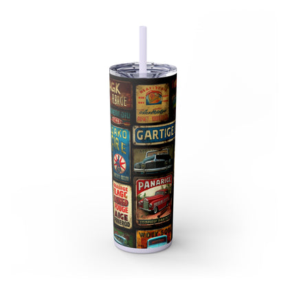 Copy of Retro car Skinny Tumbler with Straw, 20oz