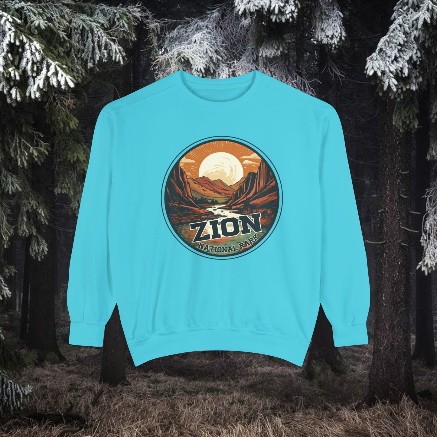 zion national park ,Unisex Garment-Dyed Sweatshirt