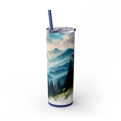 Mountain Skinny Tumbler with Straw, 20oz