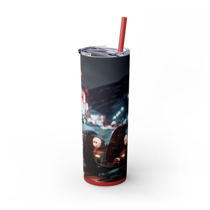 Retro hot rod car Skinny Tumbler with Straw, 20oz