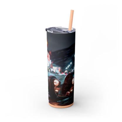 Retro hot rod car Skinny Tumbler with Straw, 20oz